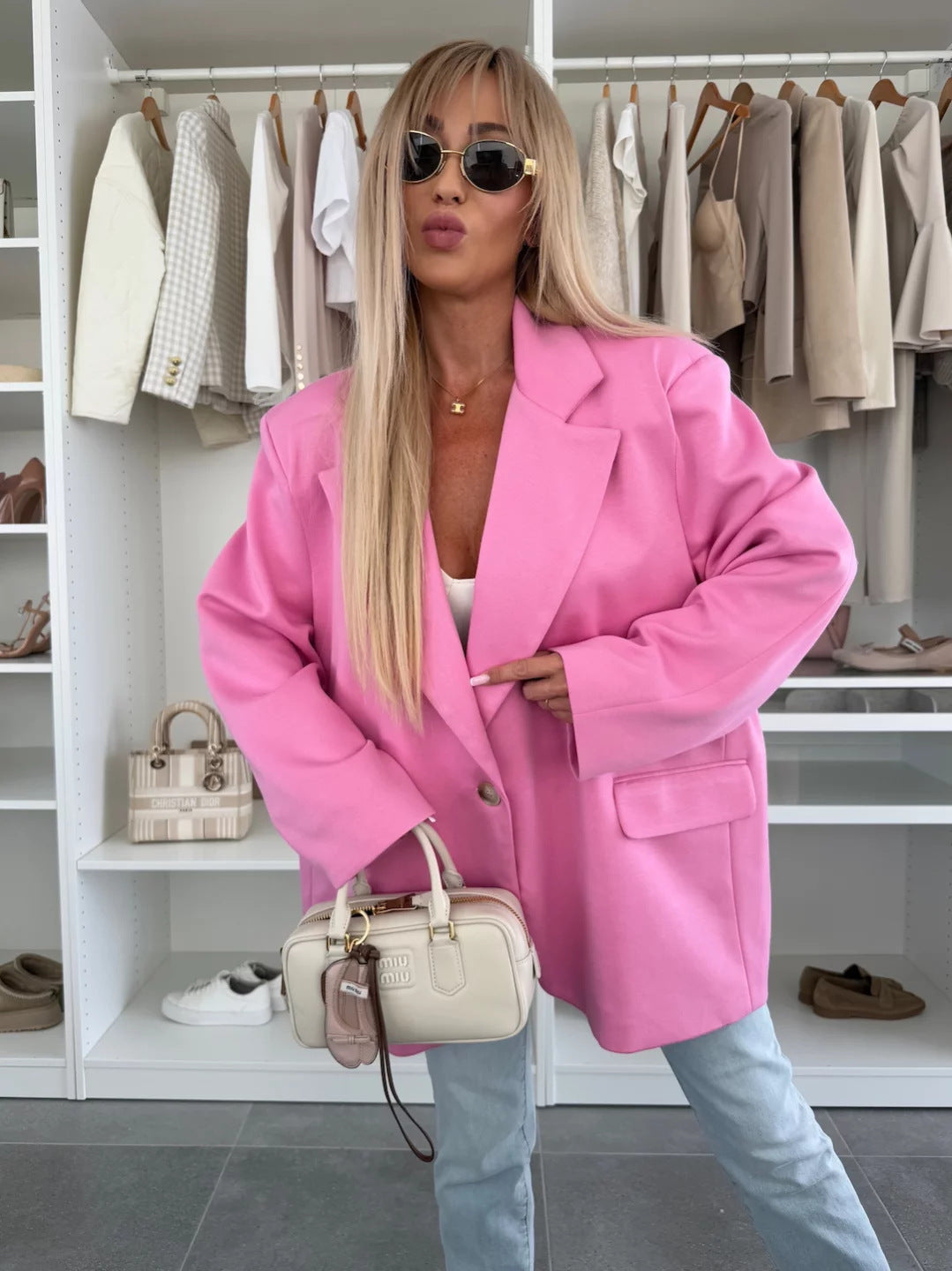 Dame afslappet oversized blazer Stilla
