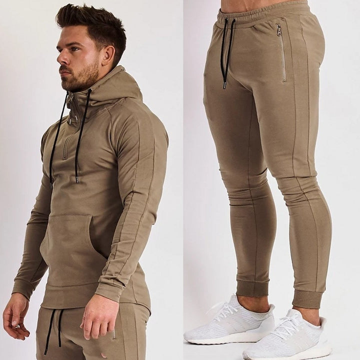 Herrer Sporty Hættetrøje med Zip og Kængurutaske Stilla