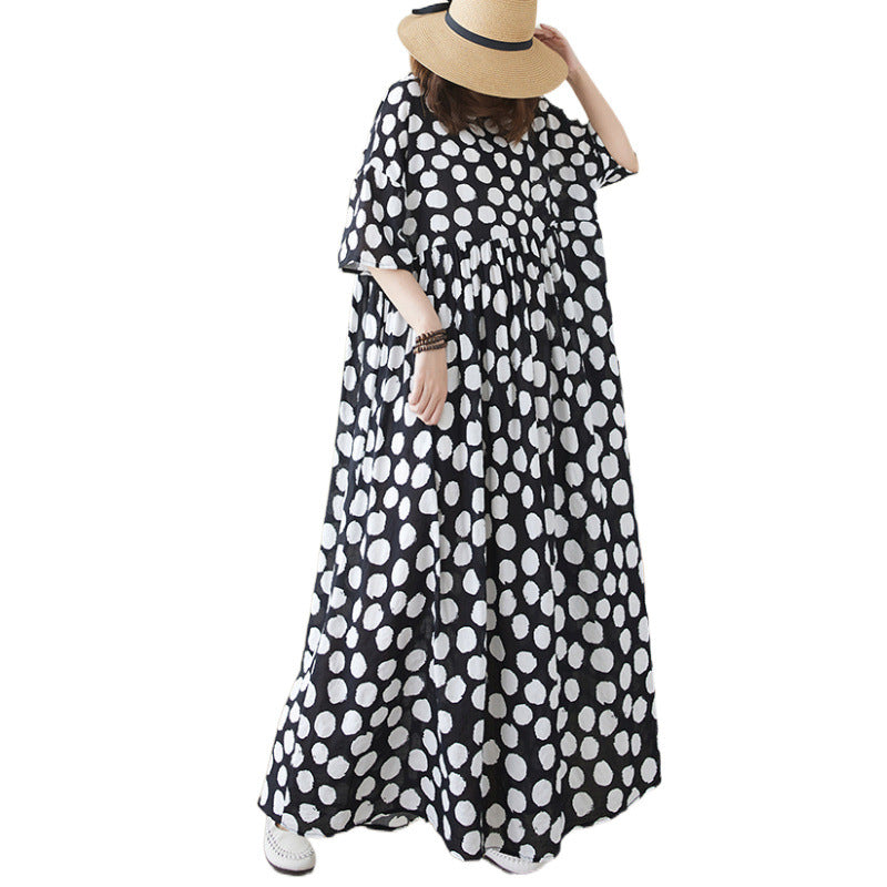 Femme Plus Size Floral Maxi Kjole med Flared Ærmer Stilla