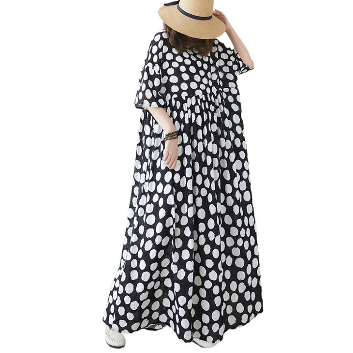 Femme Plus Size Floral Maxi Kjole med Flared Ærmer Stilla