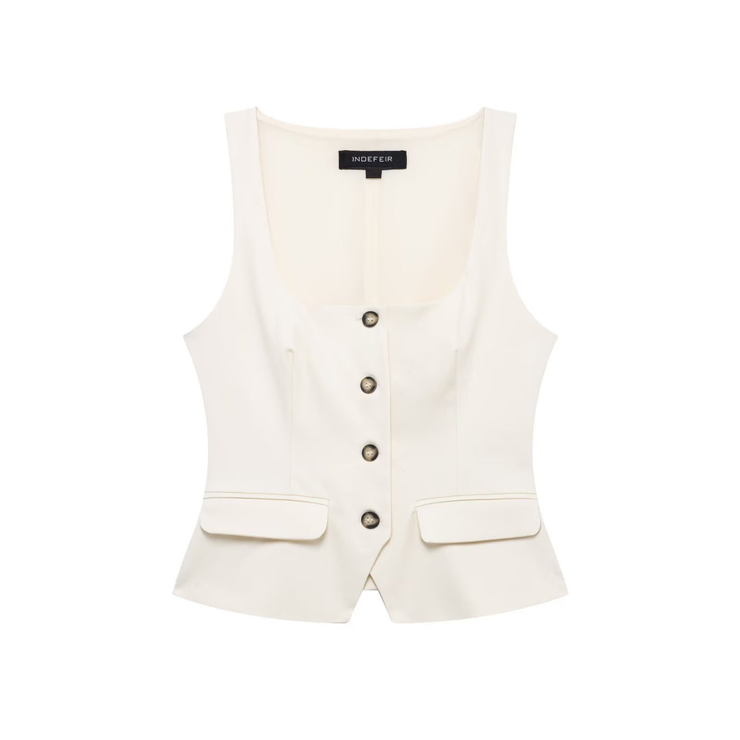 Femme Taljeret Frontknap-Bustier-Top Stilla