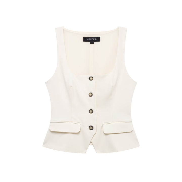 Femme Taljeret Frontknap-Bustier-Top Stilla