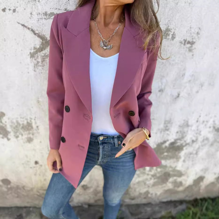 Dame Elegant Blazer med løs pasform og klassiske detaljer Stilla