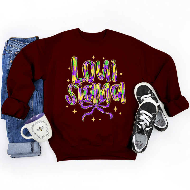 Kvinders sweatshirt med kreativ skrift og blødt inderskud Stilla