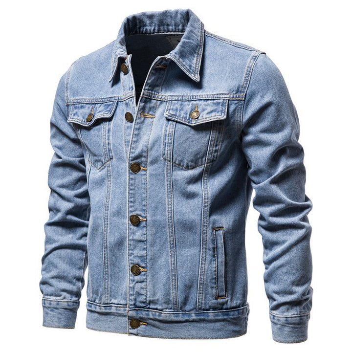 Herrer Denim-jakke i klassisk stil med praktiske lommer og knapdekoreret design Stilla