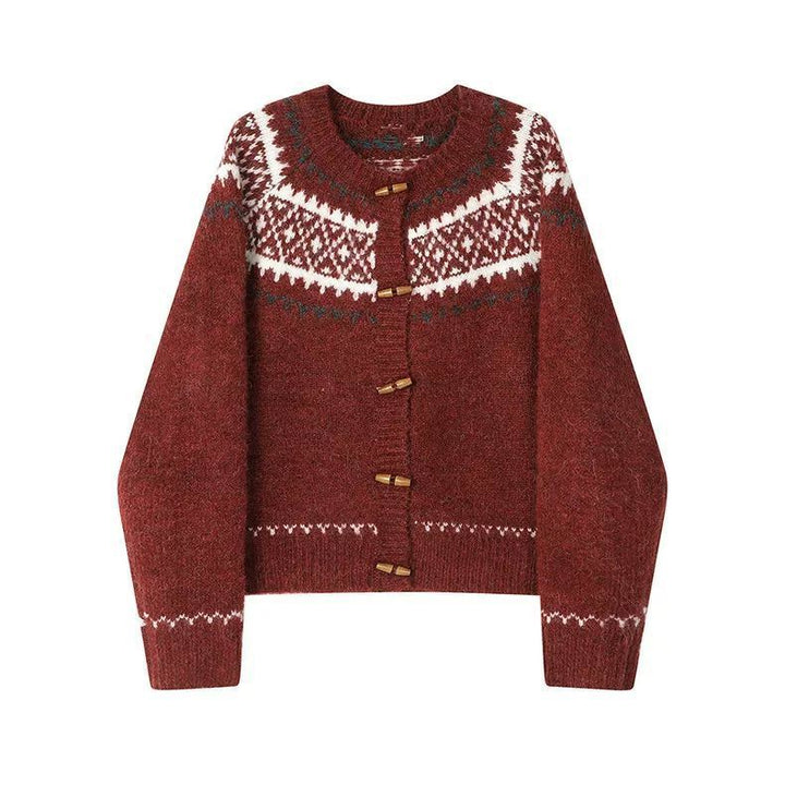 Dame cardigan med elegant norsk mønster Stilla