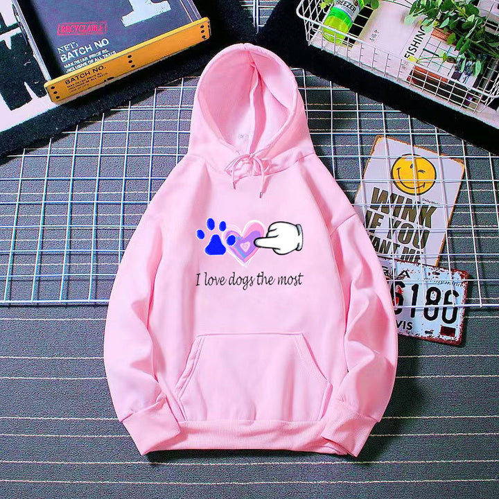 Kvinder Hoodie med Kærlig Hundedesign Skovae