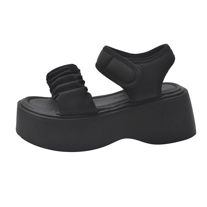 Dame Plateau-sandaler med justerbart remdesign og elastiske flæser Stilla