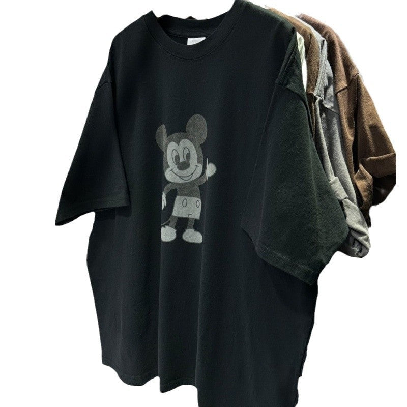 Dame Oversized T-Shirt med unik Mickey Mouse grafiktryk Stilla