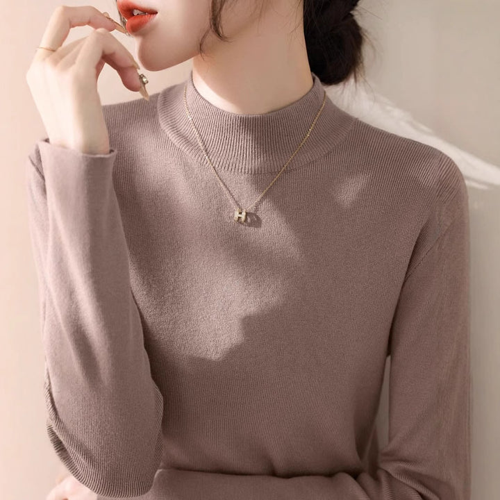 Dame elegant turtleneck sweater lavet af højkvalitets bomuldsblanding Stilla