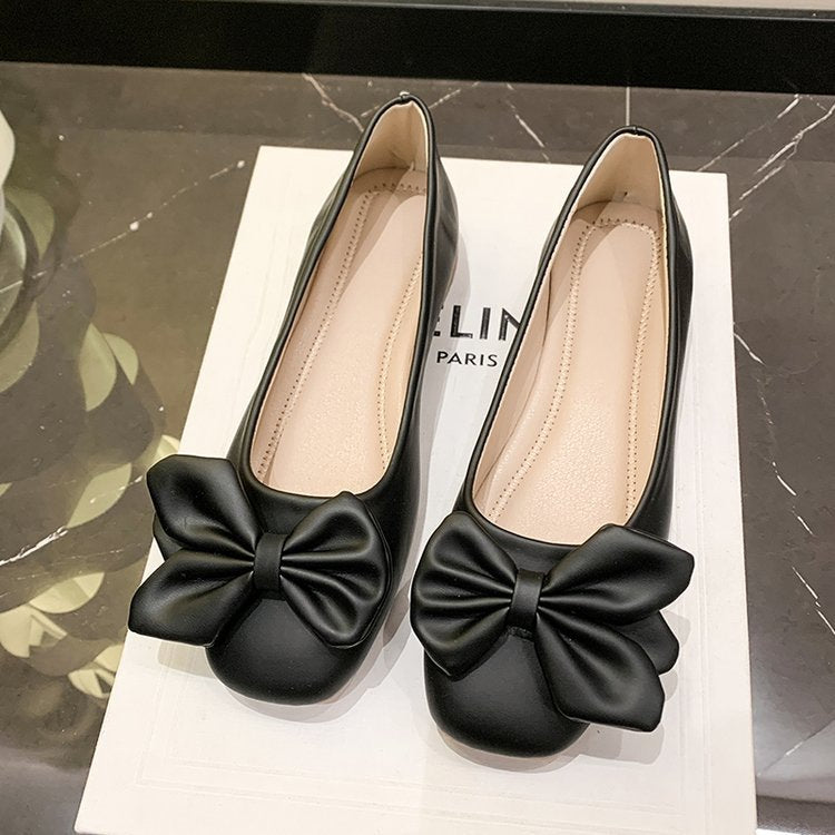 Dame elegante ballerinaer med moderne sløjfeapplikation Stilla