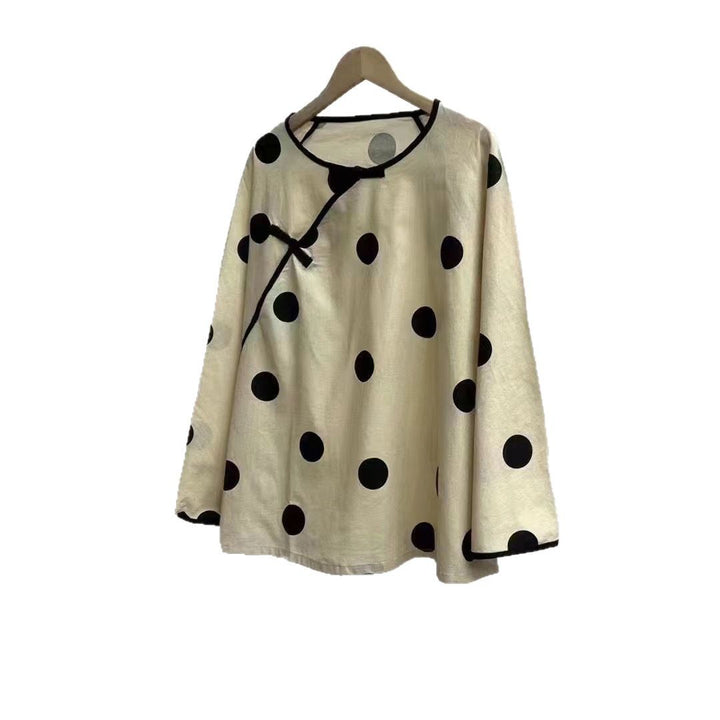 Femme Stilfuld Polka Dot Tunika Overdel Stilla