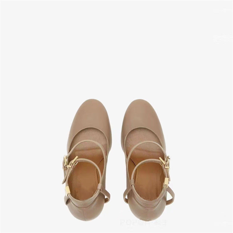 Dame High Heeled Mary Jane Pumps med smart ankle strap design Stilla