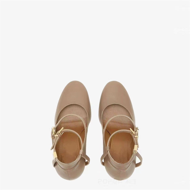 Dame High Heeled Mary Jane Pumps med smart ankle strap design Stilla