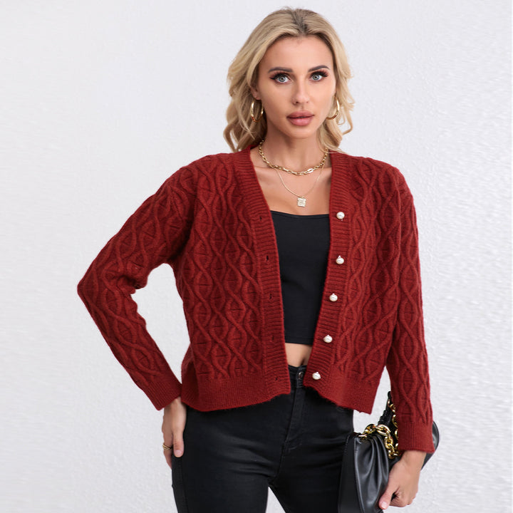 Kvinders cardigan med elegant honningcomb-struktur Stilla