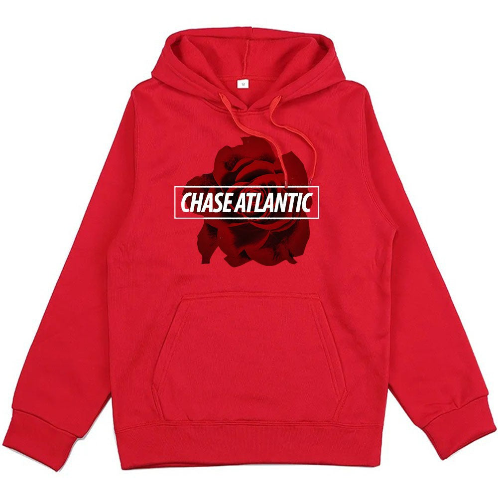 Dame hoodie med romantisk rose design Skovae