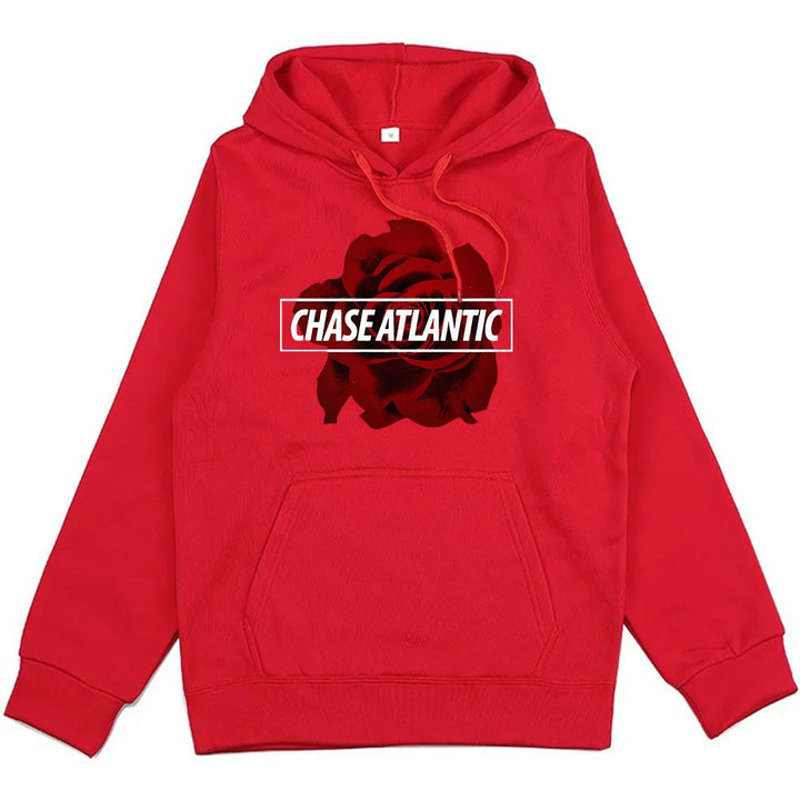 Dame hoodie med romantisk rose design Skovae