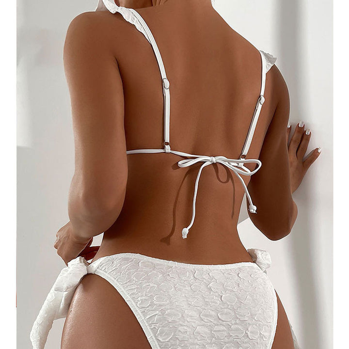 Dame bikini sæt med ruffles detaljer og justerbare sløjfer Stilla