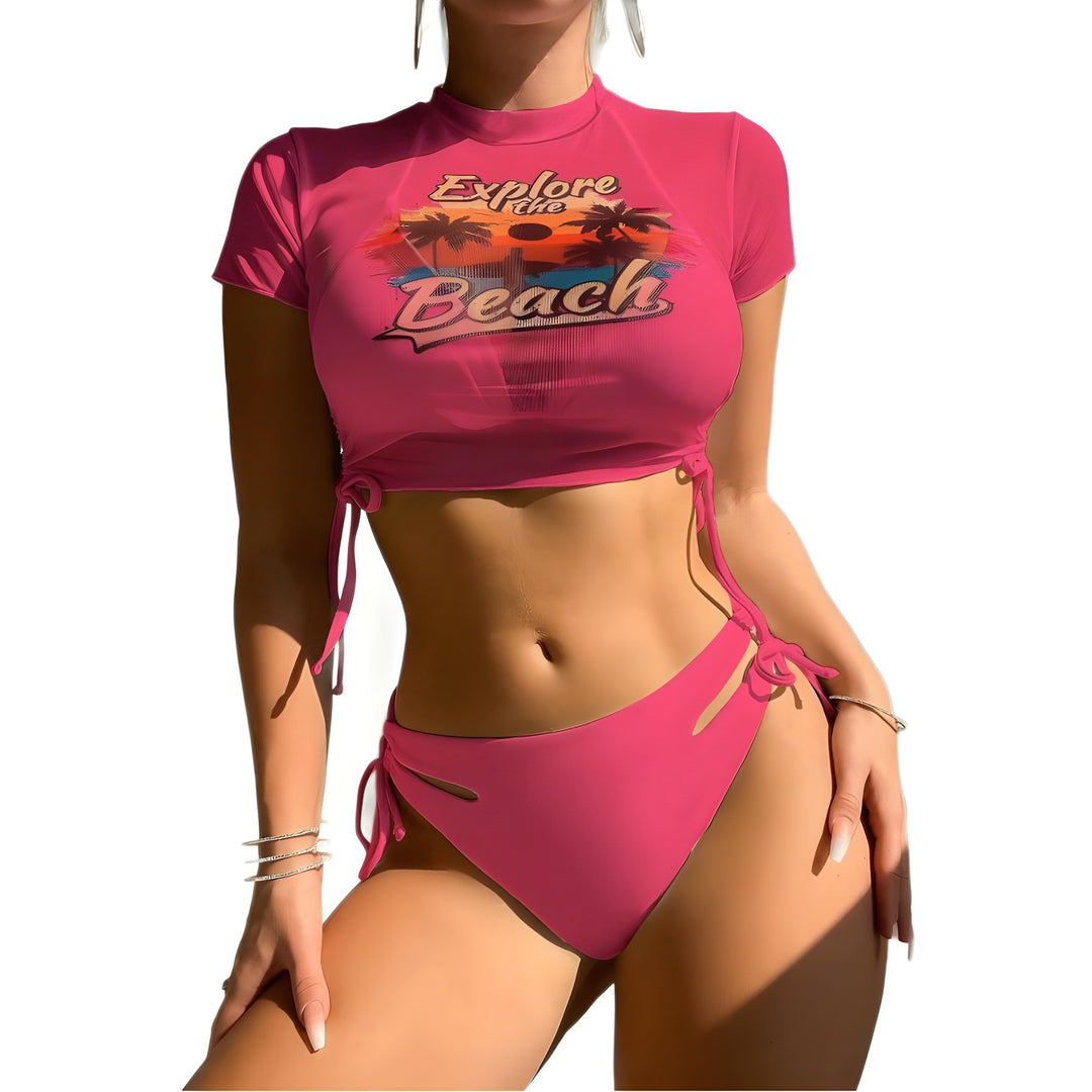 Dame Sporty Bikini sæt med grafisk print Stilla