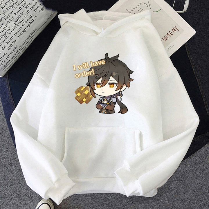 Kvinders hoodie med sød anime design og behagelig pasform Skovae