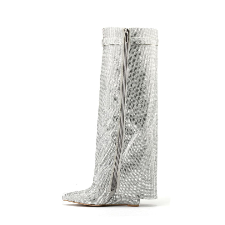 Femme Statement Over-knæ Glimmer Støvler Stilla