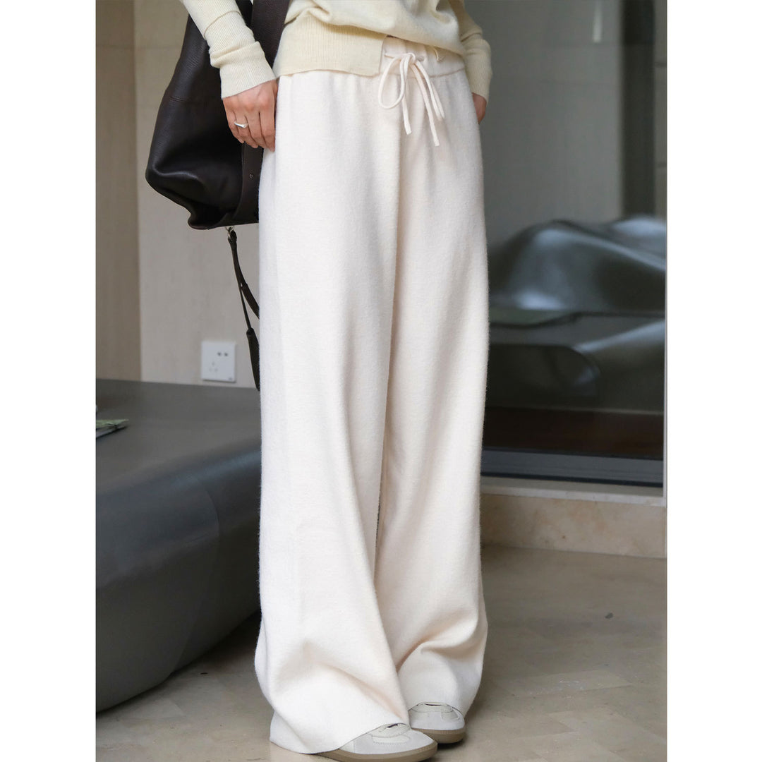 Kvinders komfortable palazzo bukser med elastisk talje og høj talje Stilla