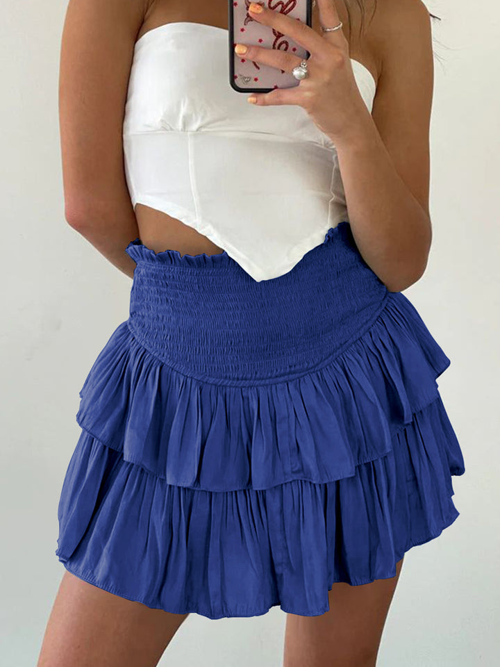 Dame Ruffle shorts med elastisk talje og voluminøse lag Stilla