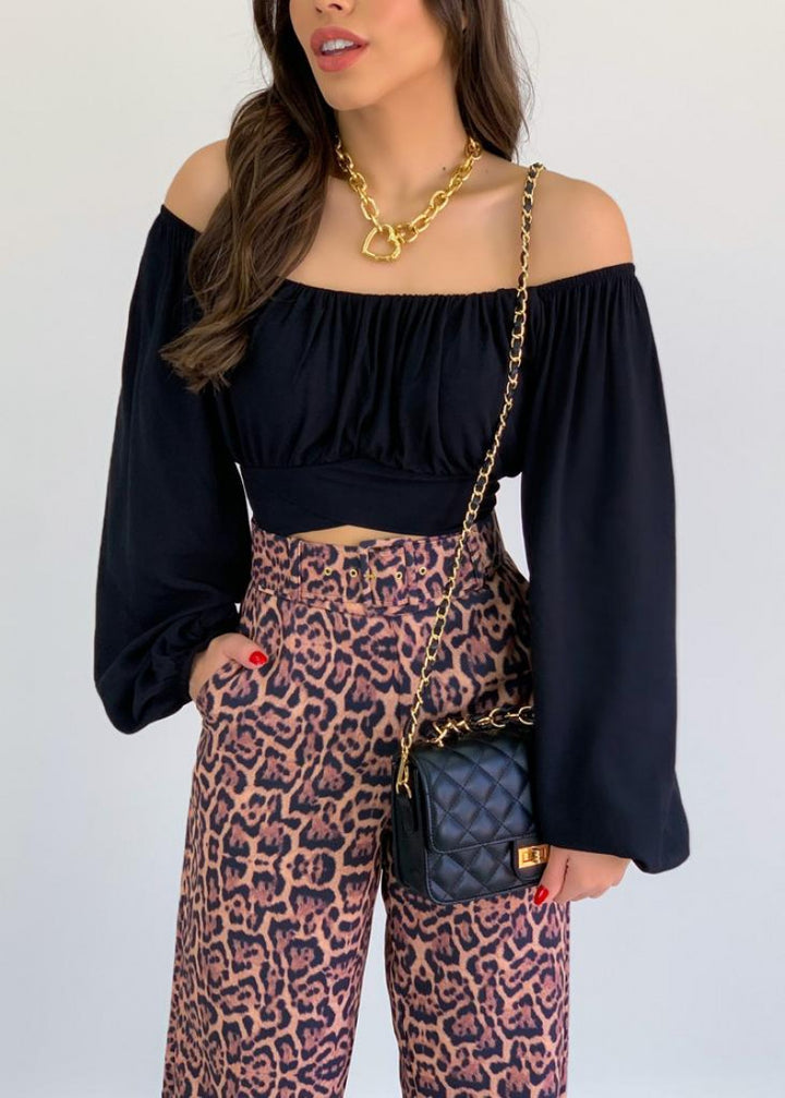 Femme Stilfuld Off-Shoulder Crop Top Stilla