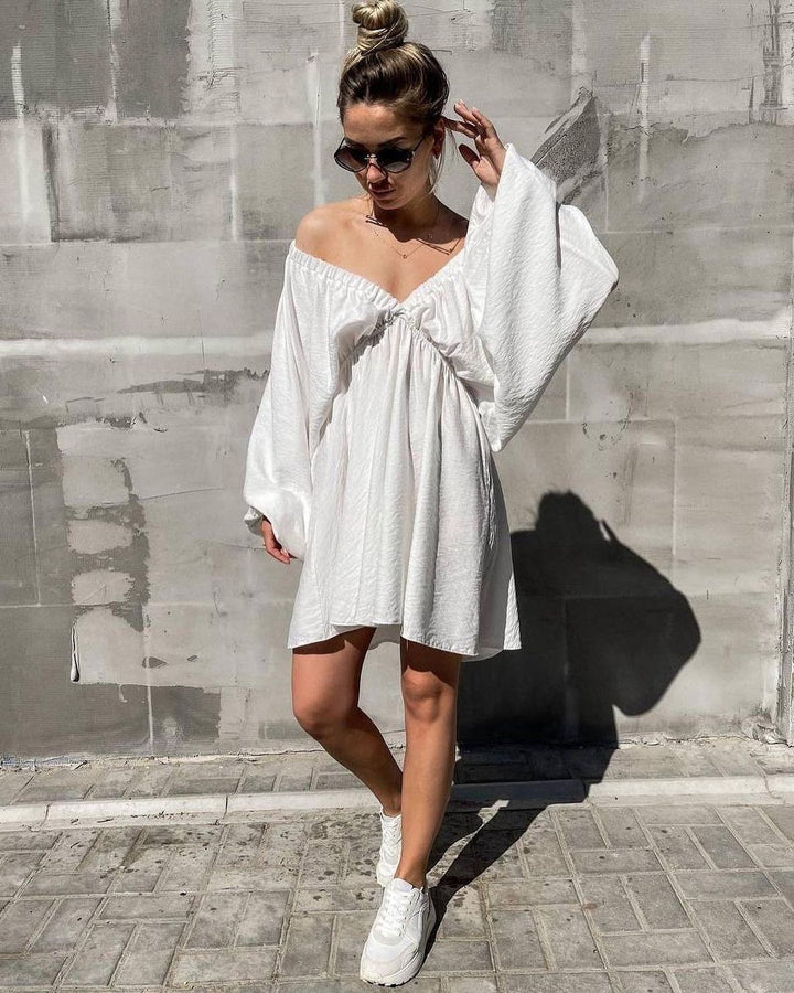 Dame sommerkjole med off-shoulder-design Stilla