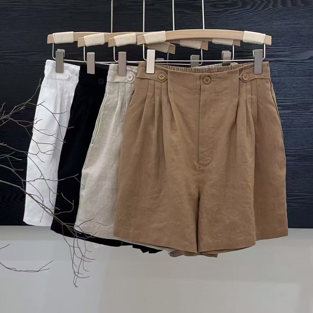 Femme Tailored Højtaljede Linned Shorts Stilla