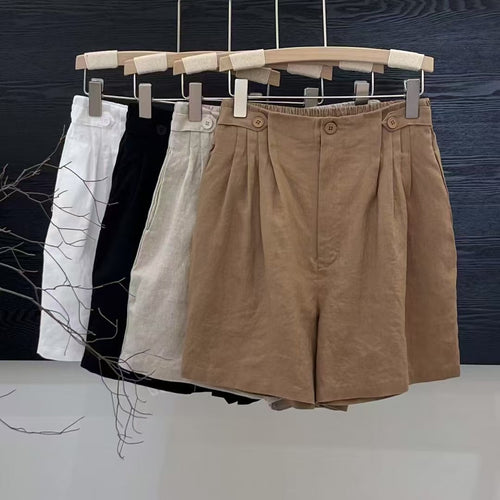 Femme Tailored Højtaljede Linned Shorts Stilla