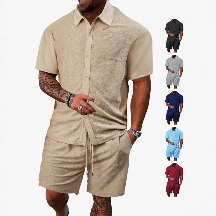 Herre fritidsoutfits med åndbart tekstur og praktiske lommer Stilla