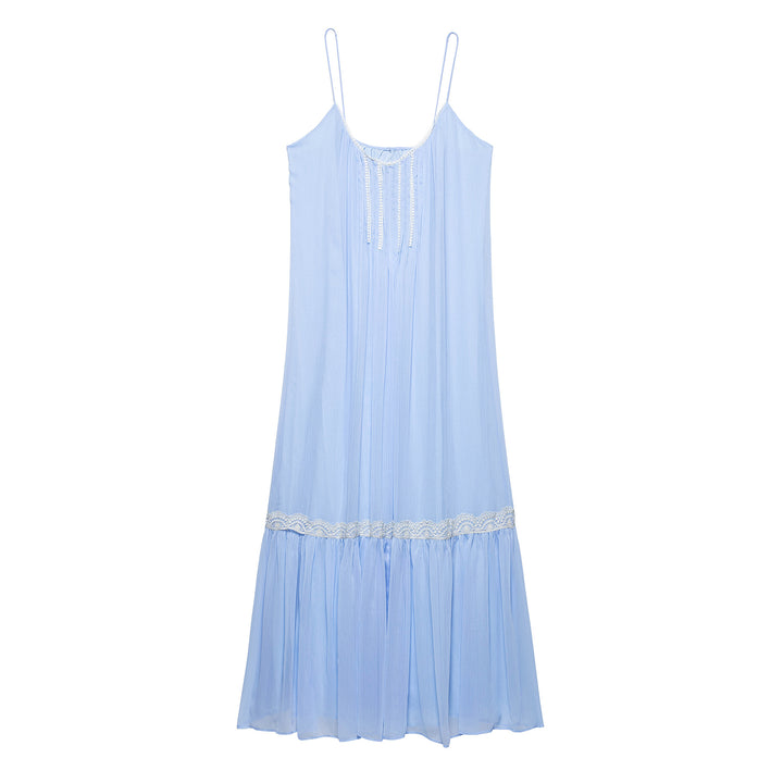 Dame Elegante Maxi Kjole med Spidsgodst Stilla