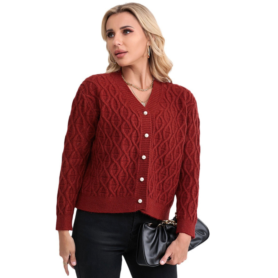 Femme Struktureret Strikcardigan med Dekorative Knapper Stilla