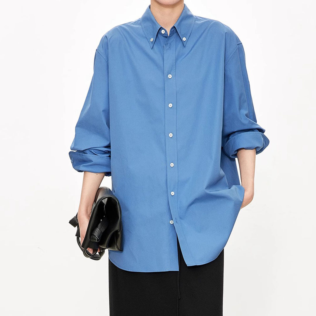 Damer elegant oversized bluse med klassiske knapdetaljer Stilla