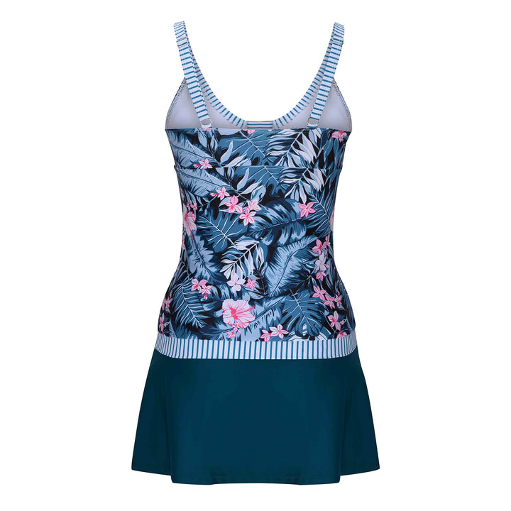 Dame Tankini med floralt design og asymmetrisk nederdel Stilla
