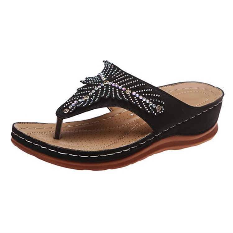 Dame Elegante Pyntede Flip-Flop Sandaler Stilla