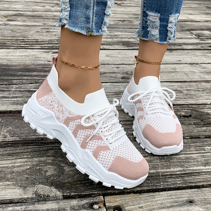 Dame Sporty Lifestyle Sneakers med åndbart strikket overflade og stødabsorberende sål Stilla