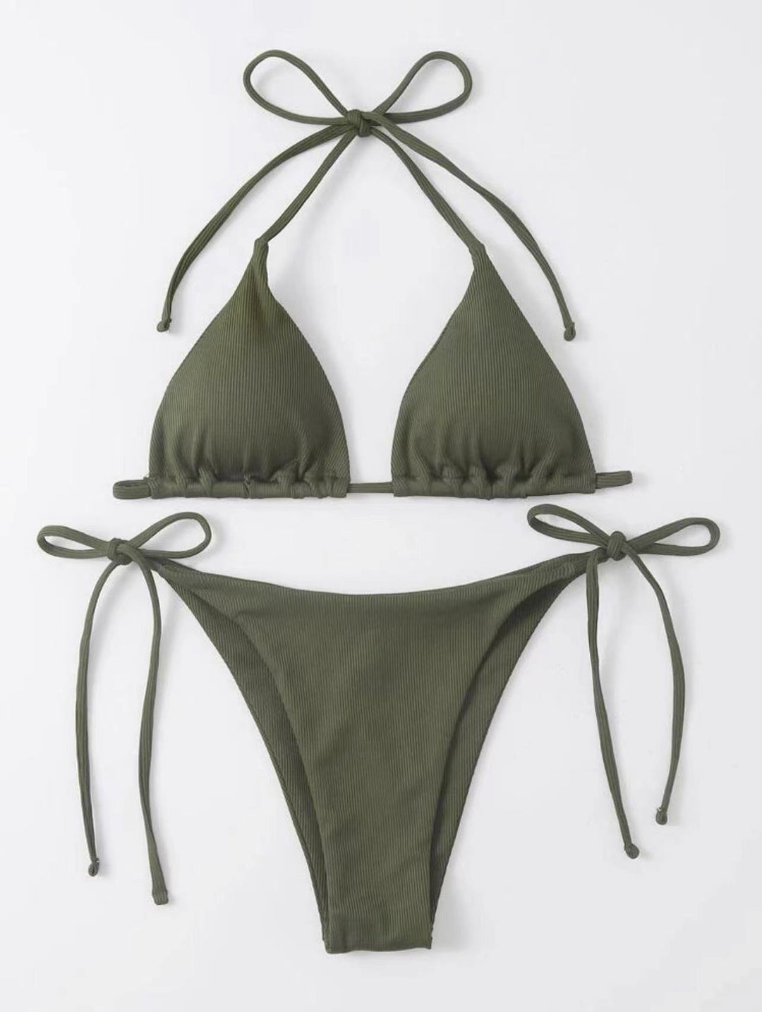 Dame triangel-bikini med justerbare snore Skovae