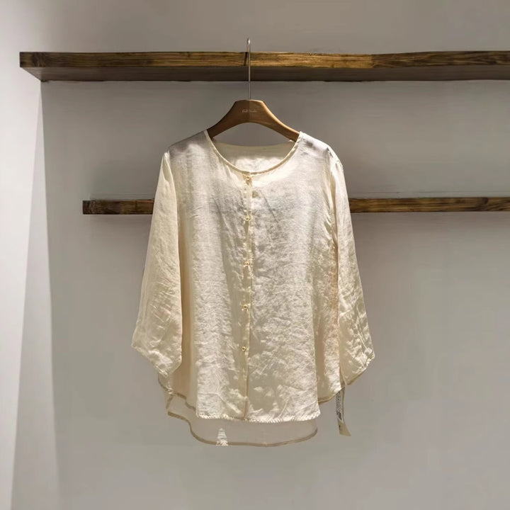 Femme Let Knaplukning Tunika-Bluse Stilla