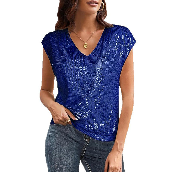 Dame Casual V-Udsnit Shimmer Top Stilla