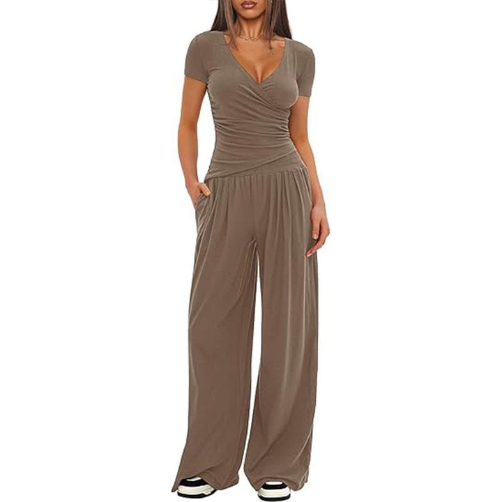 Dame Elegant Wrap-Overall med bred ben og moderne detaljer Skovae