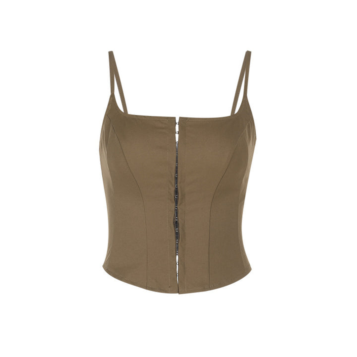 Dame Stribet Denim Korset-Top Stilla