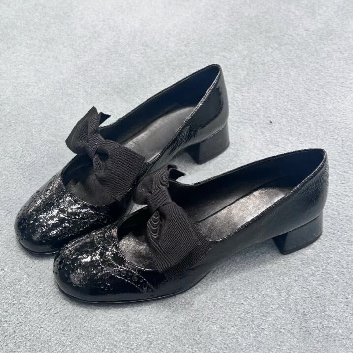 Dame Elegant Sløjfe-Detalje Mary Jane Hæle Stilla