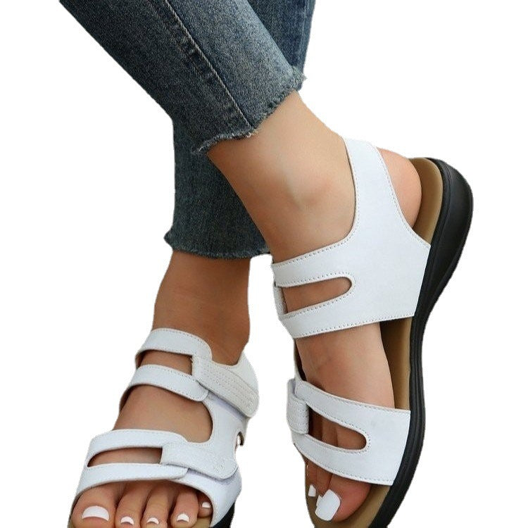 Dame Behagelige Velours-Sandaler med dobbelt Velcro-lukning og anatomisk fodseng Stilla