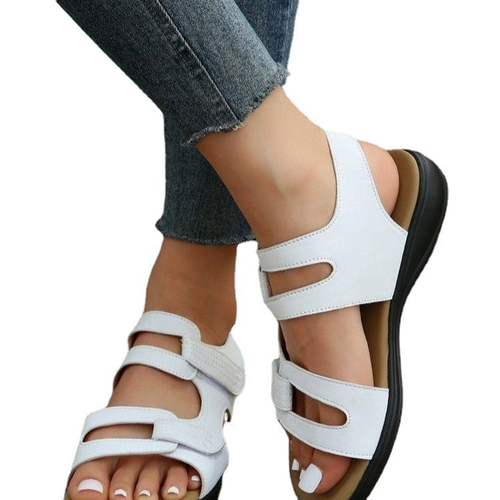 Dame Behagelige Velours-Sandaler med dobbelt Velcro-lukning og anatomisk fodseng Stilla