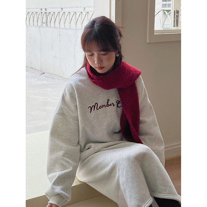 Damer afslappet oversized sweater med dekorativ tekst Stilla