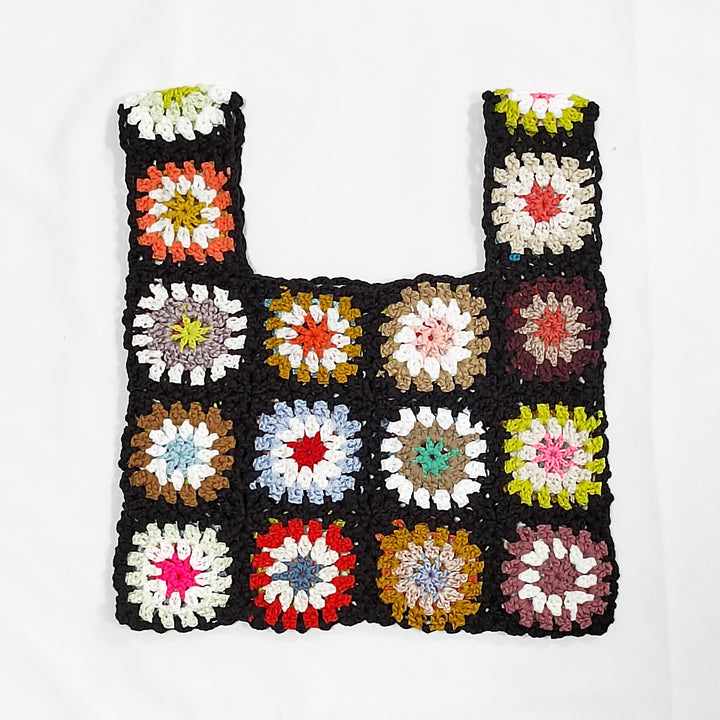 Dame hæklede skuldertaske i farverigt Granny-Square-design Stilla