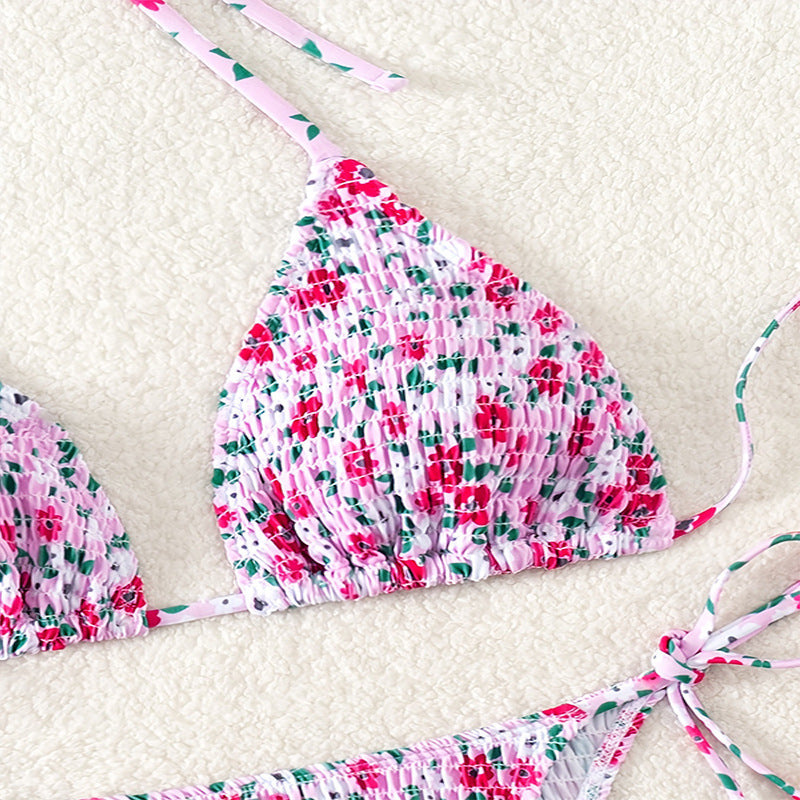 Dame triangel-bikini med legende blomsterdesign Skovae