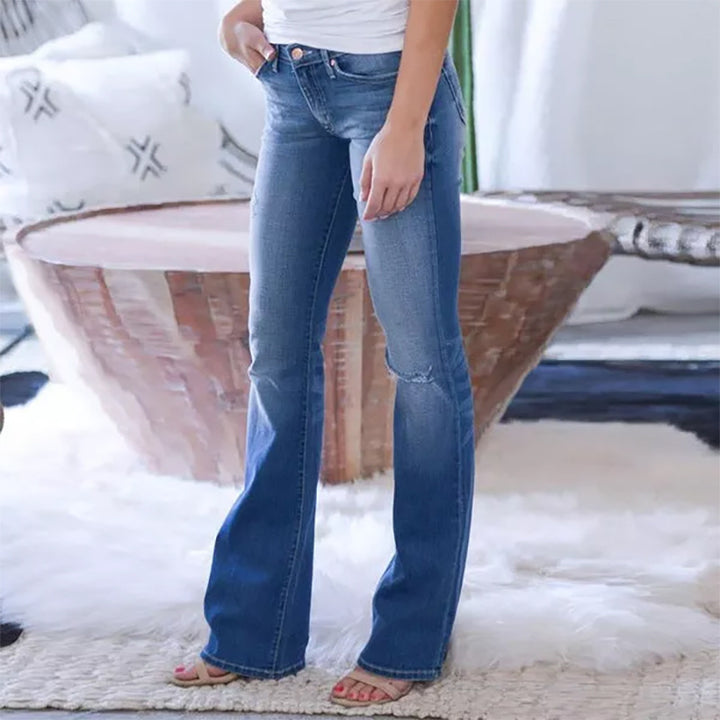 Dame Flared Jeans med vintage-inspireret design og høj talje Stilla
